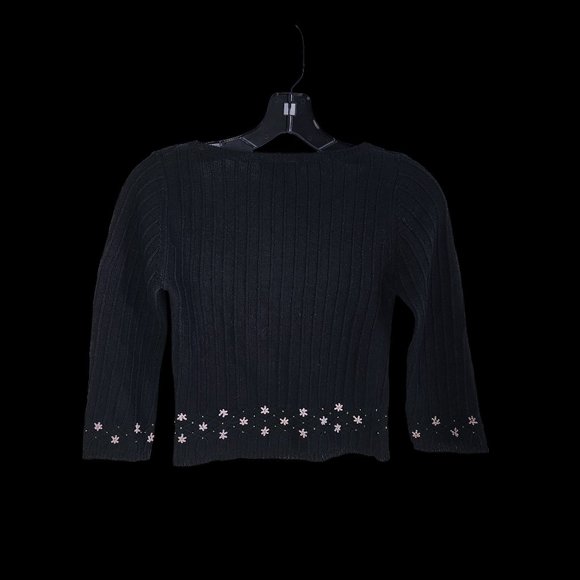 Betsey Johnson Vintage Floral Beaded Sweater Vintage - Picture 4 of 8